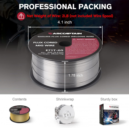 Sarma de sudura 0.9mm, pentru MIG-MAG fara gaz protector, 2 role x 1kg [3]