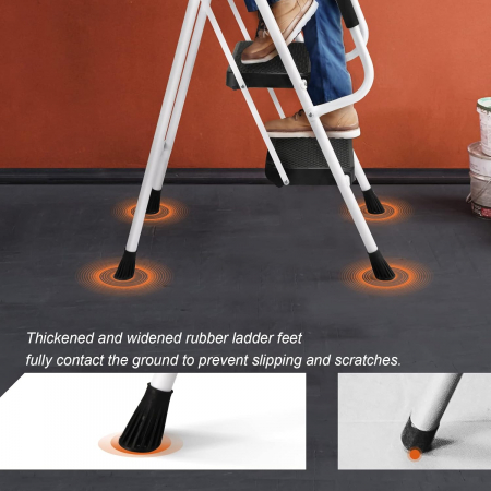 Scară din otel inoxidabil, pliabilă 4 trepte anti-alunecare,cu balustradă, max 150 kg [5]