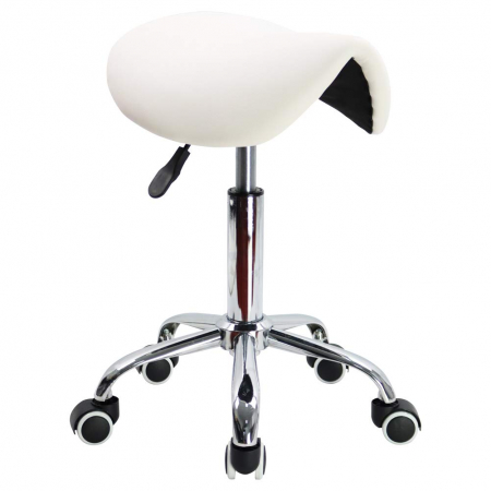 ACCESORII BIROU - Scaun hidraulic tip sa, PU, Inaltime reglabila, Rotire 360°, Alb