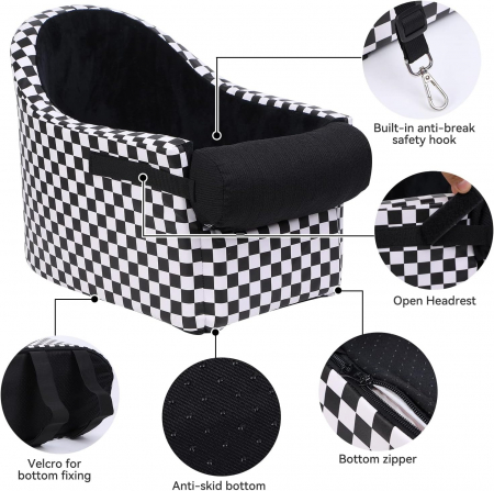 Scaun auto impermeabil pentru animale de companie mici 47 x 28 x 33 cm; 1,21 kg [4]