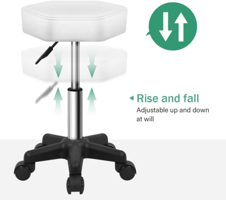 Scaun alb hexagon ajustabil pe inaltime 45-61 cm; pentru max. 136kg [4]
