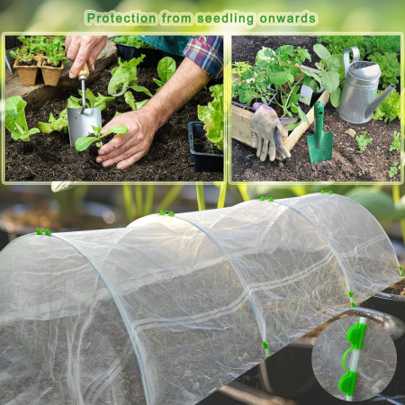 Sera tunel demontabila, din cadre detasabile, 3 x 10 m cu plasa contra insecte [4]