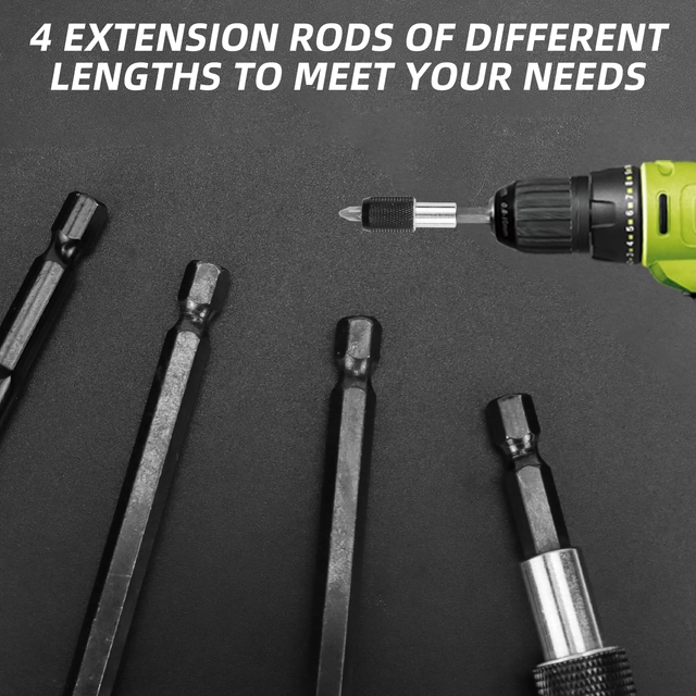 Set 4 prelungitoare magnetice pentru biti 60mm/150mm/100mm/300mm 1/4 [4]