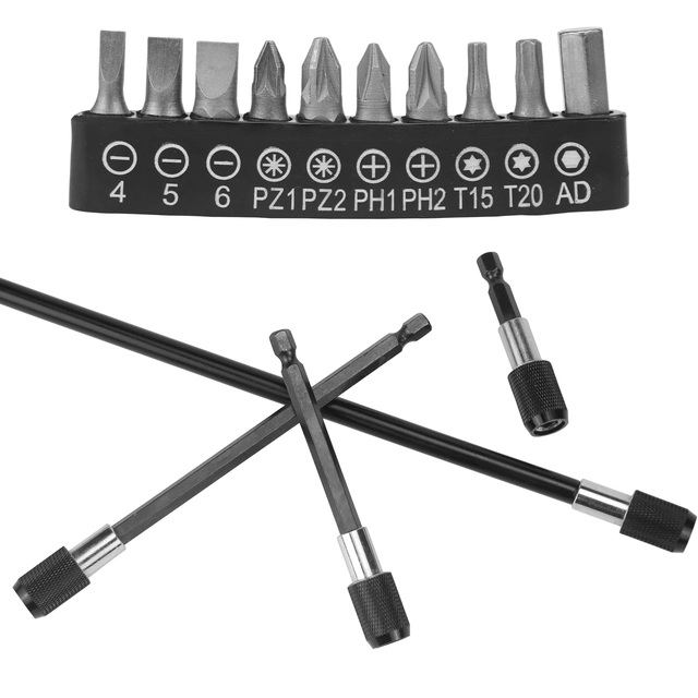 SCULE - Set 4 prelungitoare magnetice pentru biti 60mm/150mm/100mm/300mm 1/4