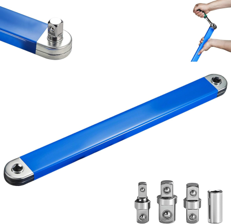 Seturi si accesorii pentru gaurit si insurubat - Cheie Prelungitoare Lergas, 39 cm, cu 4 Adaptoare, 1/4”, 3/8”, 1/2”