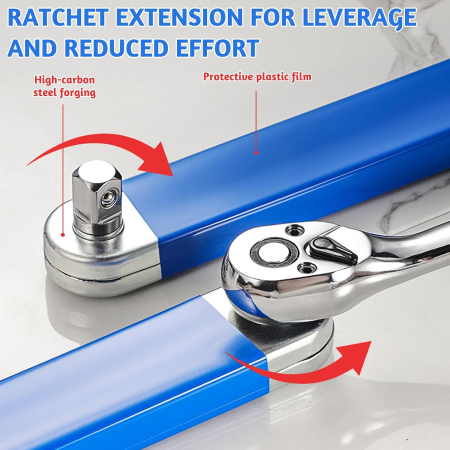 Cheie Prelungitoare Lergas, 39 cm, cu 4 Adaptoare, 1/4”, 3/8”, 1/2” [4]