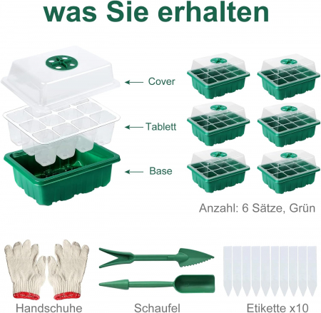 Minisera 6 tavite germinare rasaduri cu 60 celule [4]