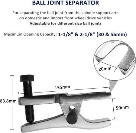 Presa universala pentru dezasamblarea de pivoti si capete bara, furca 20mm, deschidere 50mm [1]