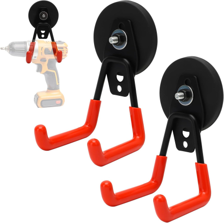 suporturi si accesorii baie - Set 2 Cârlige Magnetice cu Neodim, până la 10 kg, 66 x 125 mm, Portocaliu
