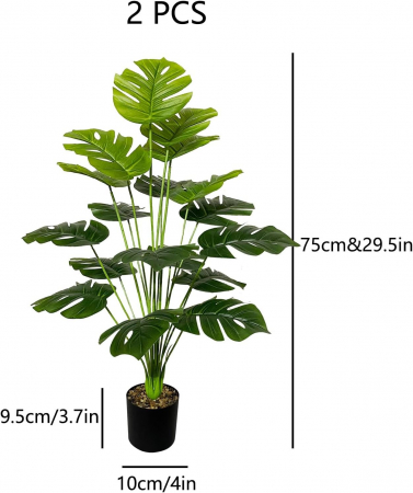 Set 2x75 cm palmieri artificiali in ghivece [1]