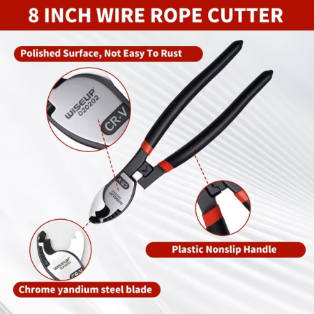Set 3 Clești de Tăiere, Clește Șuruburi 14”, Cablu și Sârmă 8”, Mânere Antiderapante, Husă 600D [4]