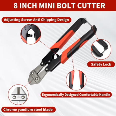Set 3 Clești de Tăiere, Clește Șuruburi 14”, Cablu și Sârmă 8”, Mânere Antiderapante, Husă 600D [3]