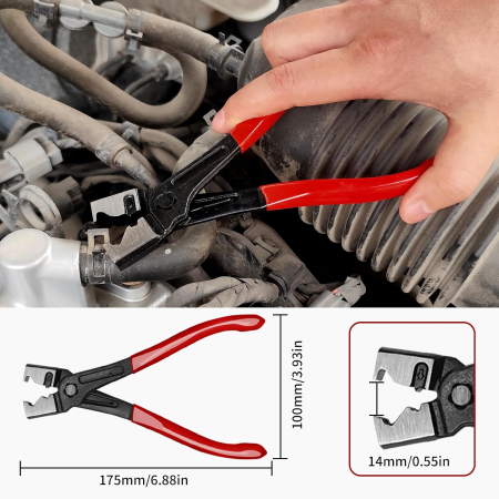 Set Clești Coliere Furtun WISEUP, 4 Piese, Oțel Carbon #55, Clește Lung 68 cm, Cutie Inclusă [1]