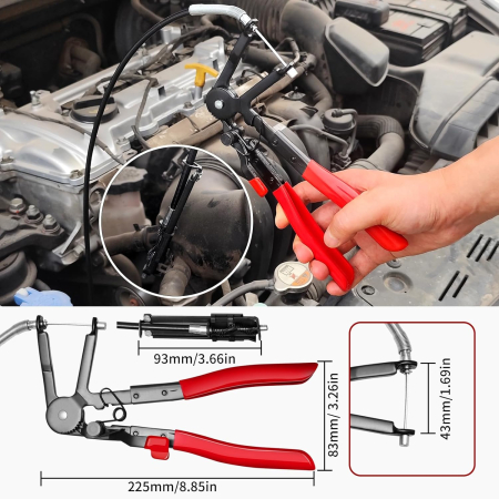 Set Clești Coliere Furtun WISEUP, 4 Piese, Oțel Carbon #55, Clește Lung 68 cm, Cutie Inclusă [2]