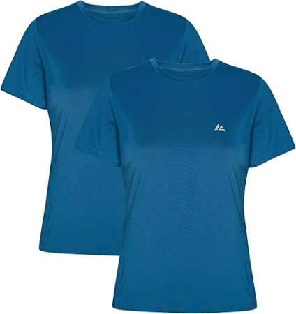 Tricouri dama - Set 2 Tricouri albastre Sport Damă DANISH ENDURANCE, Respirabile, L