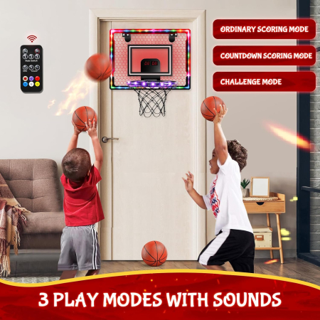 Set de baschet de interior cu tabela cu telecomanda, LED-uri colorate [2]