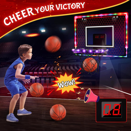 Set de baschet de interior cu tabela cu telecomanda, LED-uri colorate [3]