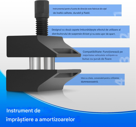 Distanțier universal pentru suspensie auto, set cu inelara cu clichet [4]