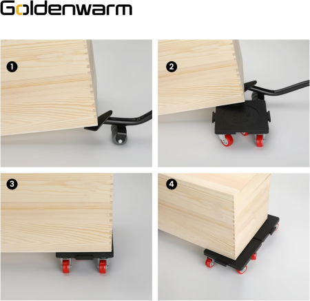 Set 4 role rotative 360° ridicat si transportat mobila cu capacitate de incarcare 800 kg si parghie ridicare usoara [2]