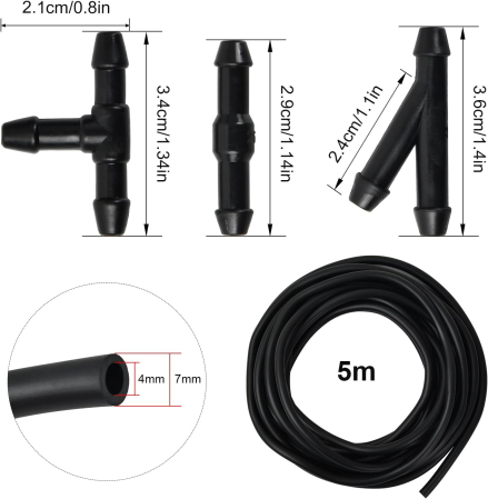 Set 5 m furtun si conectori pentru instalatii spalat parbriz sau irigatii [3]