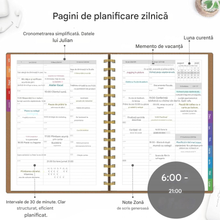 Agenda A5 cu Intervale planificare, coperti PU si semne de carte, iulie 2025 până în iunie 2026 [2]
