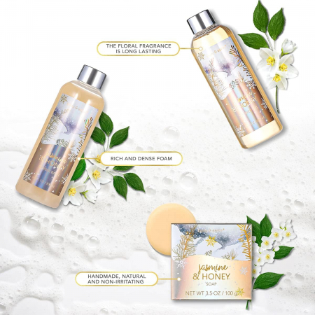 Set baie și duș Body&Earth cu 6 piese, cu parfum de iasomie și miere [1]