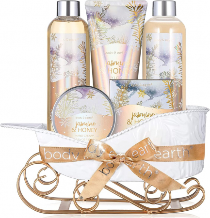 Lotiuni si creme de corp - Set baie și duș Body&Earth cu 6 piese, cu parfum de iasomie și miere