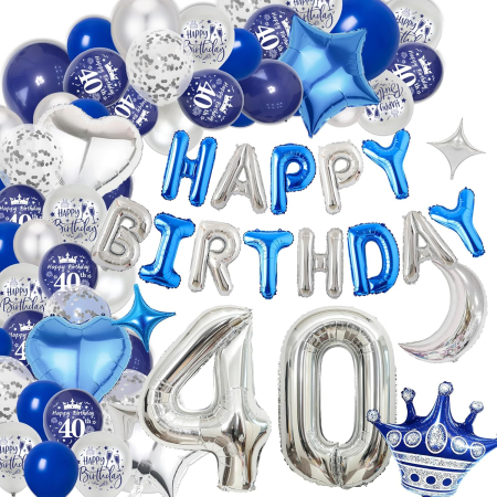 Baloane - Set baloane pentru evenimente aniversare 40 ani, 98 piese