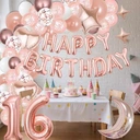 Set baloane pentru evenimente aniversare 16 ani, maro/alb 98 piese [2]