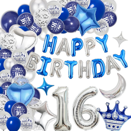 Baloane - Set baloane pentru evenimente aniversare 16 ani, 98 piese