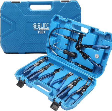SCULE - Set de clești pentru cleme de furtun 9 piese pentru utilizare auto