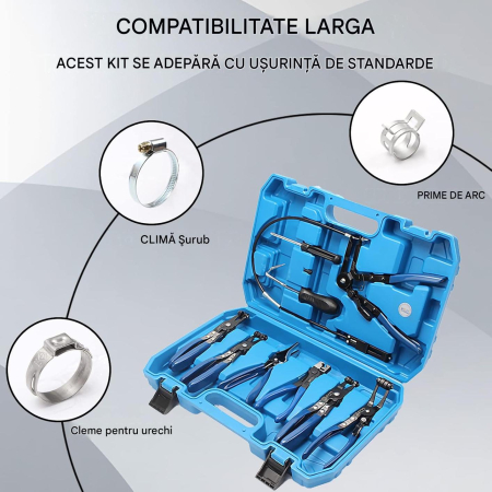 Set de clești pentru cleme de furtun 9 piese pentru utilizare auto [5]