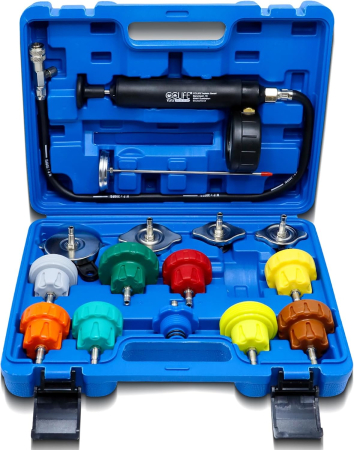 SCULE AUTO - Trusa de presiune pentru verificare pierderi antigel, 16 piese