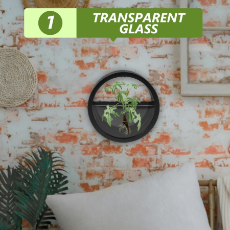 Set de 3 ghivece de perete negre, rotunde, ideale pentru sufragerie, birou și hotel 18x18x5.5 cm [3]