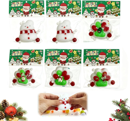 CASA SI GRADINA - Set de 6 jucarii antistres Squishy cu modele de Craciun