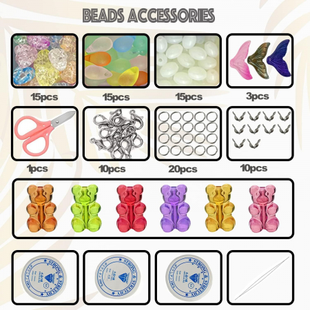 Set de artizanat pentru confectionat bratari, lantisoare, decoratiuni cu litere, margele, figurine [5]