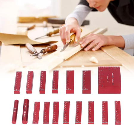 Set de etaloane pentru debitare lemn si metale usoare 17 piese aluminiu [1]