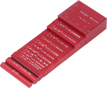 Seturi scule - Set de etaloane pentru debitare lemn si metale usoare 17 piese aluminiu