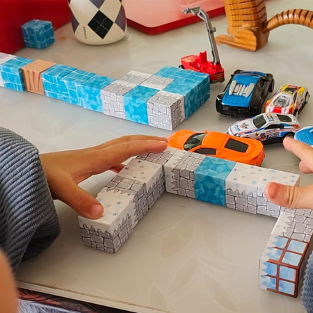 Set de constructie, 64 elemente magnetice Valea de gheata, pentru copii 3+ ani [4]