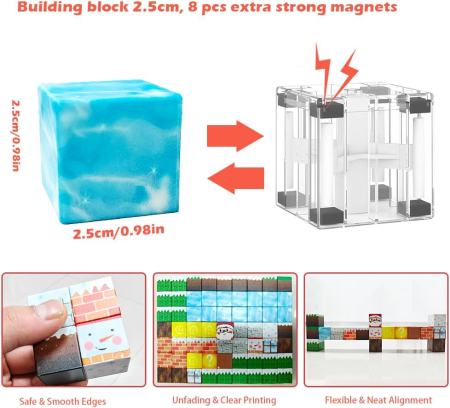 Set de constructie, 64 elemente magnetice Valea de gheata, pentru copii 3+ ani [2]