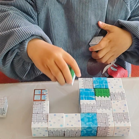 Set de constructie, 64 elemente magnetice Valea de gheata, pentru copii 3+ ani [3]