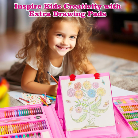 Set de pictura si colorat cu acurele, creioane colorate, vopsele, 290 piese [3]