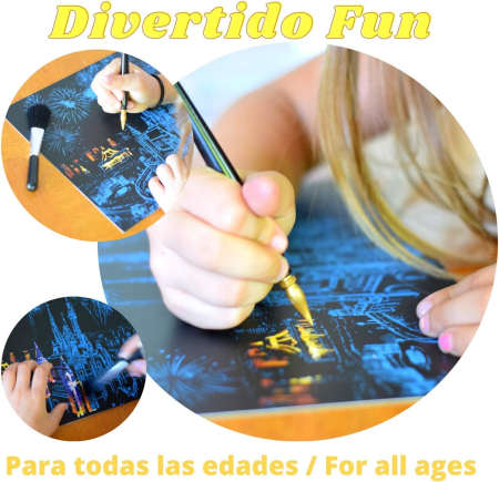 Fișe de activități DIY pentru adulți și copii, desene pentru răzuit, Tokyo, Canada și Victoria, 3x40,5 x 28,5 cm [6]