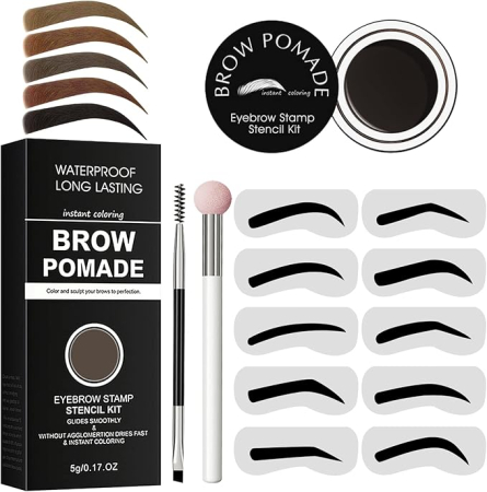 CORP SI INTRETINERE - Set de sabloane pentru stampile pentru sprancene, rezistenta la apa, negru, 16 buc