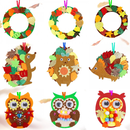 CASA SI GRADINA - Joc de artizanat cu animale ale padurii pentru copii creativi, set 9 figurine