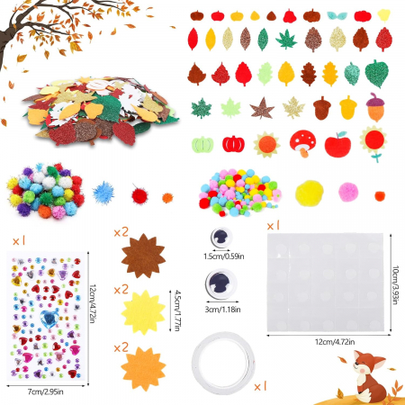 Joc de artizanat cu animale ale padurii pentru copii creativi, set 9 figurine [2]