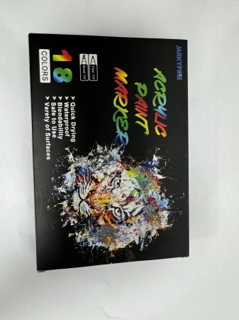 Pixuri acrilice pentru colorat, impermeabile, 18 culori, markere cu 2 capete pentru lemn, pietre, pânză, sticlă, hârtie, ceramică [6]