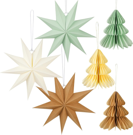 CASA SI GRADINA - Set 6 ornamente pentru decoratiuni sarbatori, Roșu Verde Alb