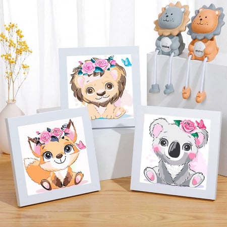 Set pictura Koala cu rama lemn 20x20 cm [3]