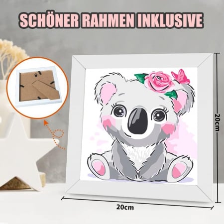 Set pictura Koala cu rama lemn 20x20 cm [1]